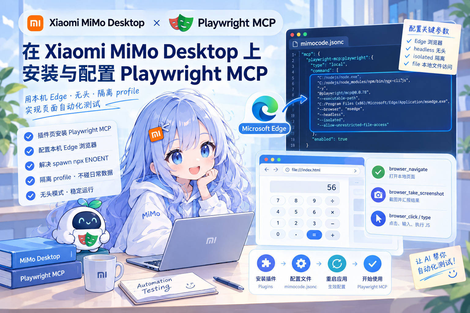 在 Xiaomi MiMo Desktop 上安装与配置 Playwright MCP
