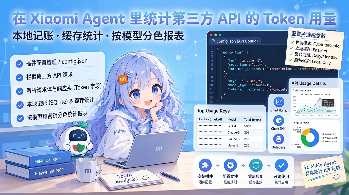 在 Xiaomi Agent（MiMoCode）里统计第三方 API 的 Token 用量