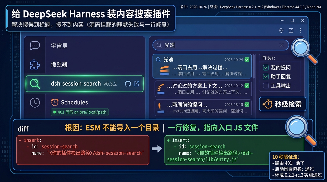 给 DeepSeek Harness 装内容搜索插件，解决搜得到标题，搜不到内容